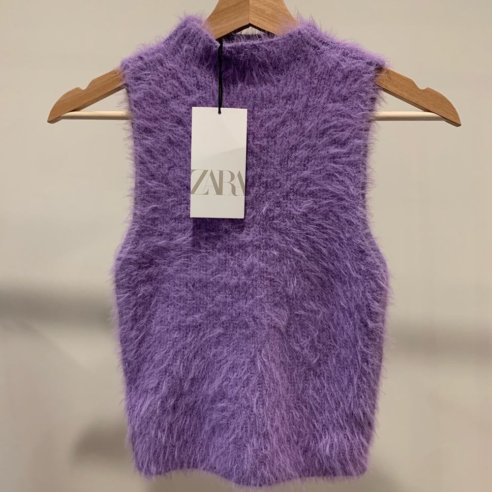 ZARA faux fur top